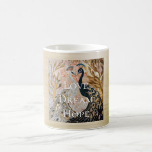 Söt Peacock Rosa Guld jul Kaffemugg