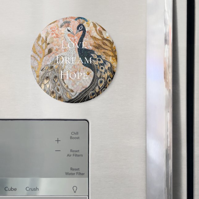 Söt Peacock Rosa Guld jul Magnet (In Situ (Fridge))