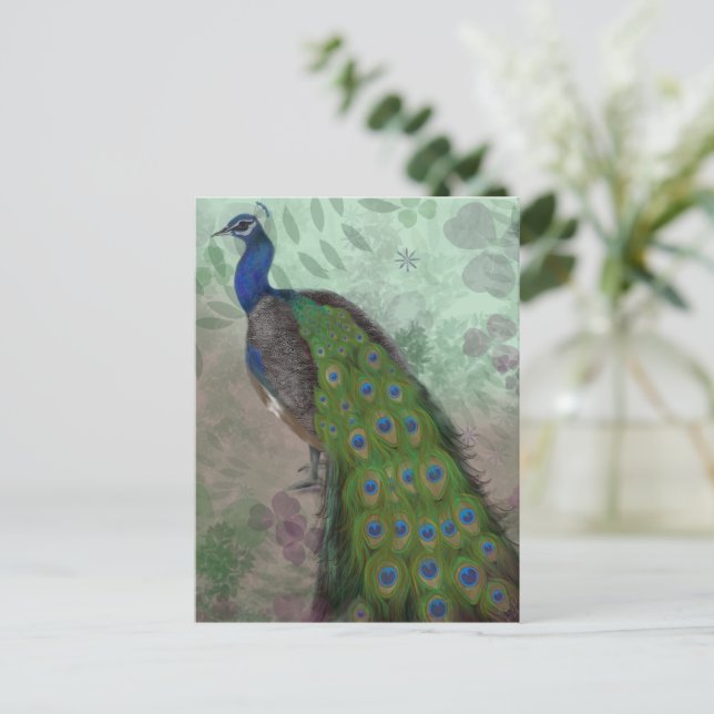 Söt Peacock Vykort (Stående Fram)