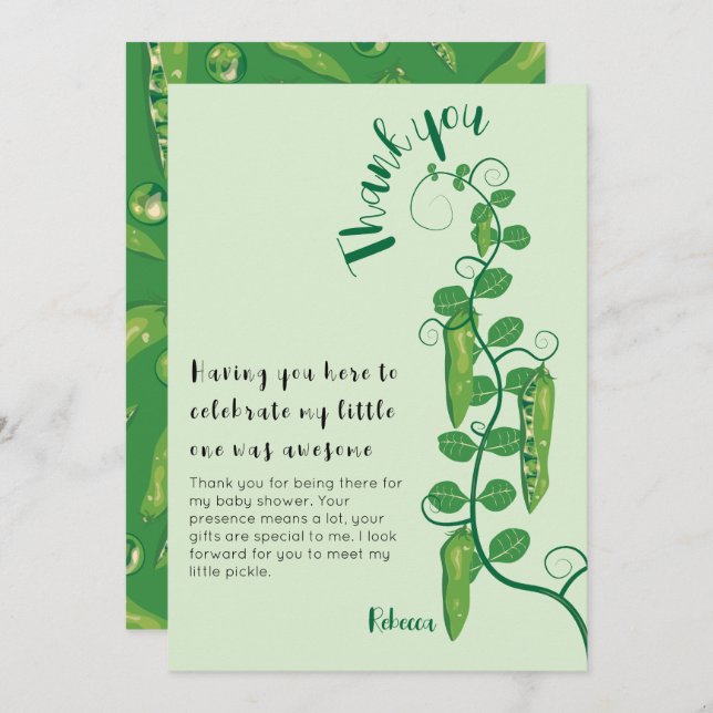 Söt peadrusdusch tack kort (Fram/baksida)