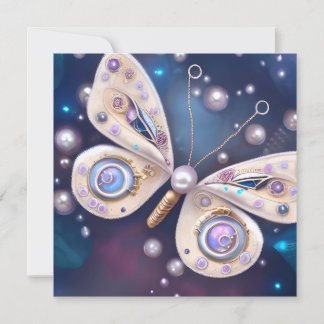Söt Pearl Vintage Butterfly Card
