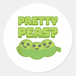 Söt Peas? Cute och Punny Pea-Tecknad Runt Klistermärke