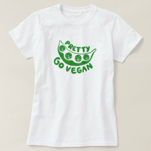 Söt Peas Go Vegan Cute Pun Roligt Grönt T Shirt