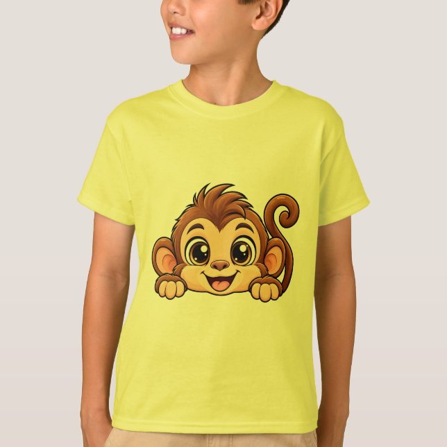 Söt peekaboo-apa t shirt (Framsida)
