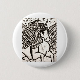 Söt Pegacorn under flygning Knapp