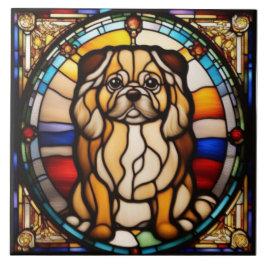 Söt Pekingeser Hund Keramisk Kakel