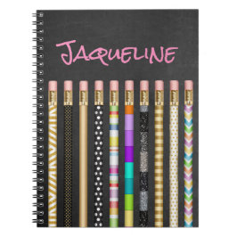 Söt Pencil och kontur-Personlig Anteckningsbok