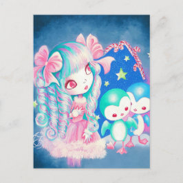 Söt Penguin-jul Helg Vykort