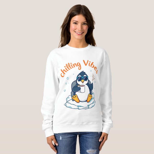 Söt penguin, kyld vibes sötskjorta t shirt (Hel framsida)