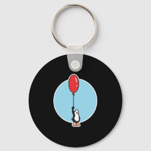 söt penguin med ballong nyckelring