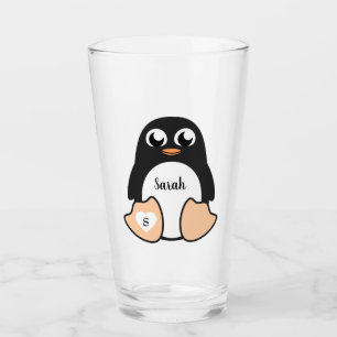 Söt Penguin med ditt namn Glaskopp