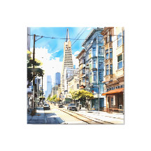 Söt penna och bläck sketch av San Francisco