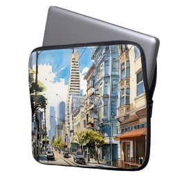 Söt penna och bläck sketch av San Francisco Laptop Fodral