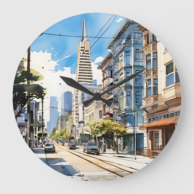 Söt penna och bläck sketch av San Francisco Stor Klocka (Framsida)