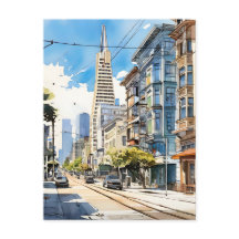 Söt penna och bläck sketch av San Francisco