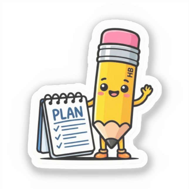 söt pennsticker, studiemotivation, daglig dekal (Framsida)