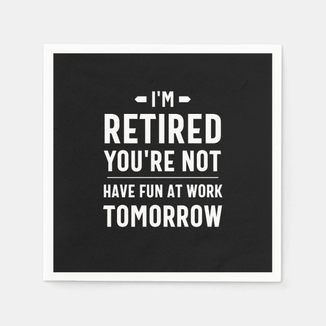 Söt pension, roligt pension, roligt pensionerad pappersservett (Framsidan)