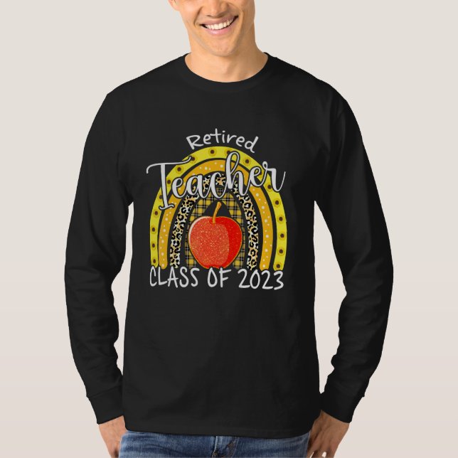 Söt Pensionerad Lärare Klass 2023 Med Regnbåge Mig T Shirt (Framsida)