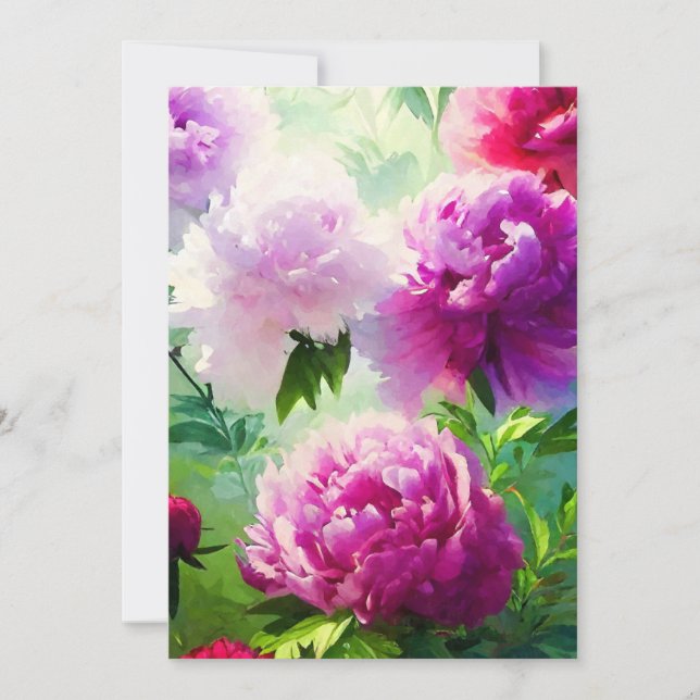 Söt Peonies Tack Kort (Framsida)