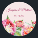 Söt Peonies Watercolor Blommigt Wedding Stickers Runt Klistermärke<br><div class="desc">De här bröllopsklistermärkena har blommor med vattenfärg. Du kan anpassa dessa klistermärken med namn och bröllop-datumet. Klicka på knappen "Anpassa" om du vill ha fler alternativ om du vill ändra texten storlek eller om du vill lägga till ytterligare text. Dessa klistermärken är idealiska för använda som klistermärken eller för att...</div>