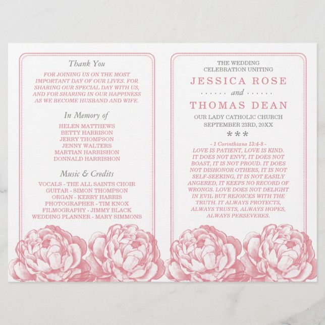 Söt Peony Blommigt Bröllop Collection (Framsida)