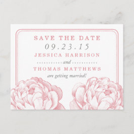 Söt Peony Blommigt Bröllop Collection Meddelande Vykort