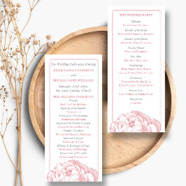 Söt Peony Blommigt Bröllop Collection Program