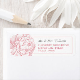 Söt Peony Blommigt Bröllop Collection Returadress Etikett
