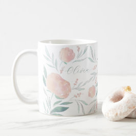 Söt peony mors dag-gåva kaffemugg