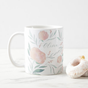 Söt peony mors dag-gåva kaffemugg