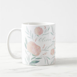 Söt peony mors dag-gåva kaffemugg