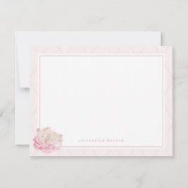 Söt Peony Personlig Stationery Anteckningskort