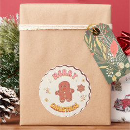 Söt pepparkaka – Festlig juldesign Runt Klistermärke
