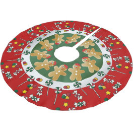 Söt pepparkakajul julgransmatta borstad polyester