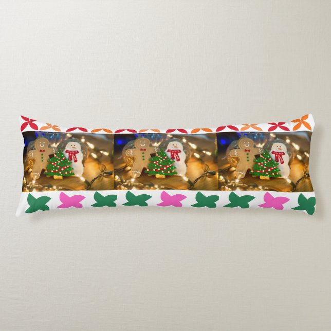 Söt pepparkakjulskropppskudde kroppskudde (Framsidan)