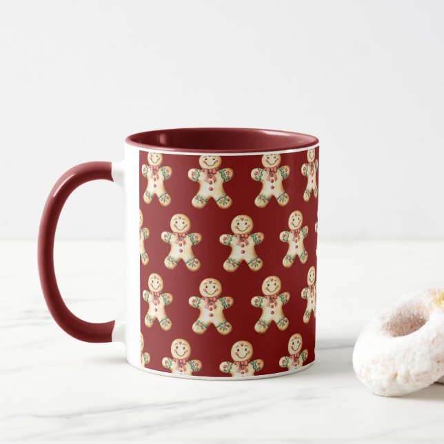 Söt pepparkaks pojke som dricker kaffe mugg (Med munk)