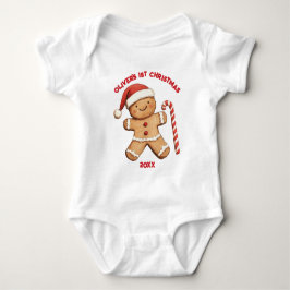 Söt pepparkaksgubbe Baby Första 1:a julen T Shirt