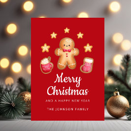 Söt pepparkaksgubbe God Jul Julkort