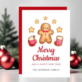 Söt pepparkaksgubbe God Jul Julkort