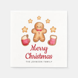 Söt pepparkaksgubbe God Jul Pappersservett