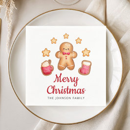 Söt pepparkaksgubbe God Jul Pappersservett