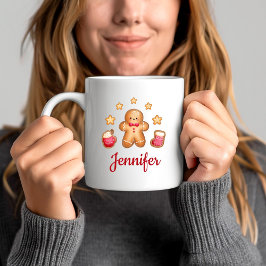 Söt Pepparkaksgubbe Jul Kaffemugg