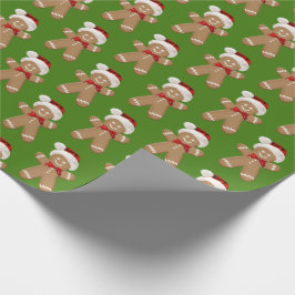 Söt pepparkaksgubbe med julhat presentpapper