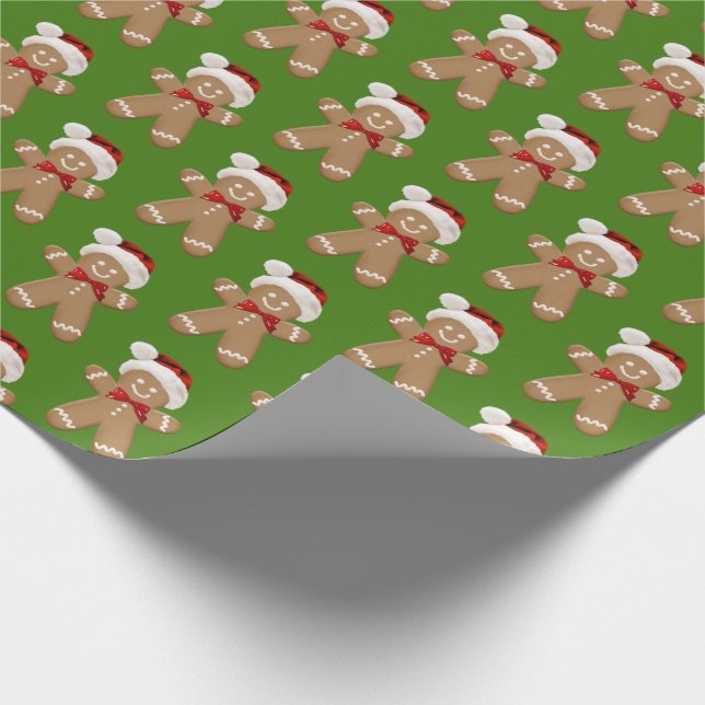 Söt pepparkaksgubbe med julhat presentpapper (Hörn)