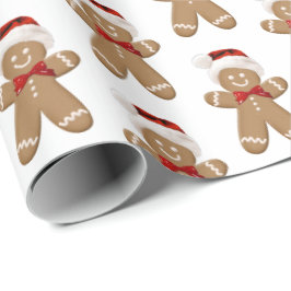 Söt pepparkaksgubbe med julhat presentpapper