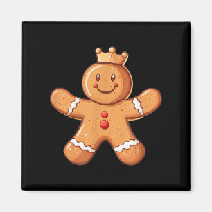 Söt Pepparkaksgubbe med Krona-kostym Magnet