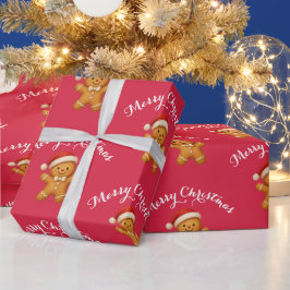 Söt pepparkaksgubbe med tomteluva - presentpapper