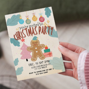 Söt pepparkaksholiday julfest inbjudan