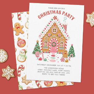 Söt Pepparkakshus Julfest Inbjudan