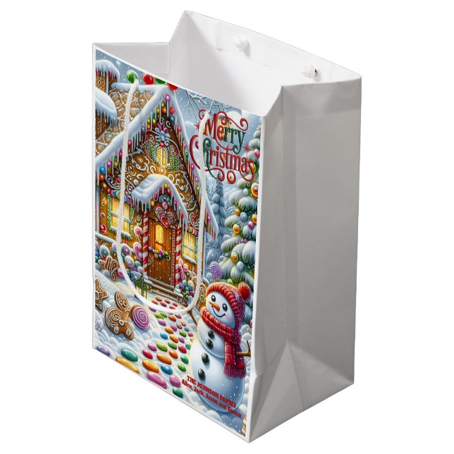 Söt Pepparkakshus med Snemann Jul (Framsidan Vinklad)